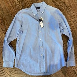Ralph Lauren blue gingham long sleeve shirt - Large
